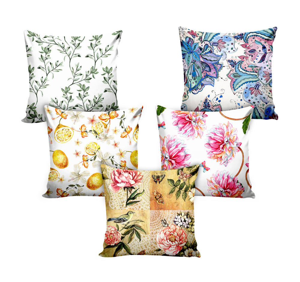 Ultimate Trends Floral Digital Printed Cushion Cover