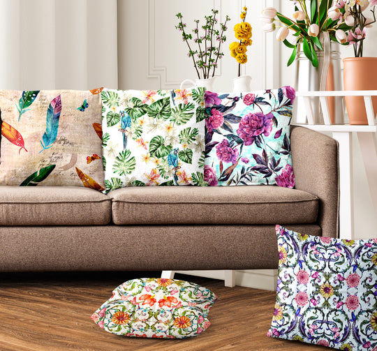 Ultimate Trends Floral Digital Printed Cushion Cover