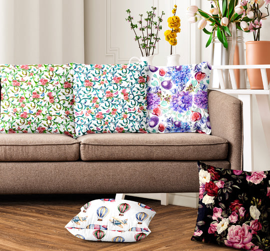 Ultimate Trends Floral Digital Printed Cushion Cover