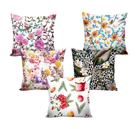 Ultimate Trends Floral Digital Printed Cushion Cover