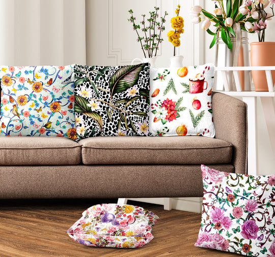 Ultimate Trends Floral Digital Printed Cushion Cover