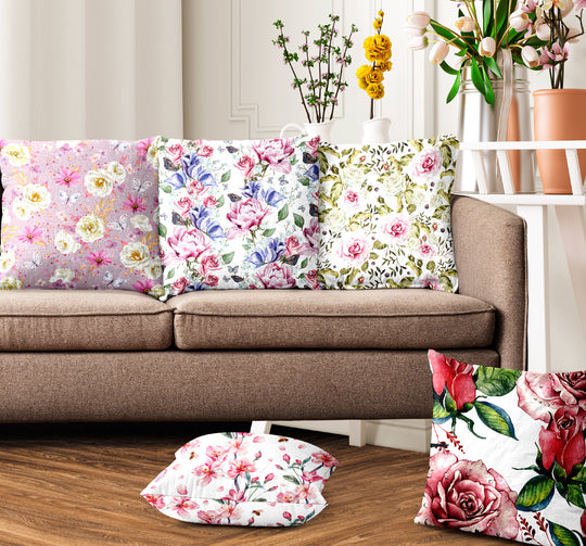 Ultimate Trends Floral Digital Printed Cushion Cover