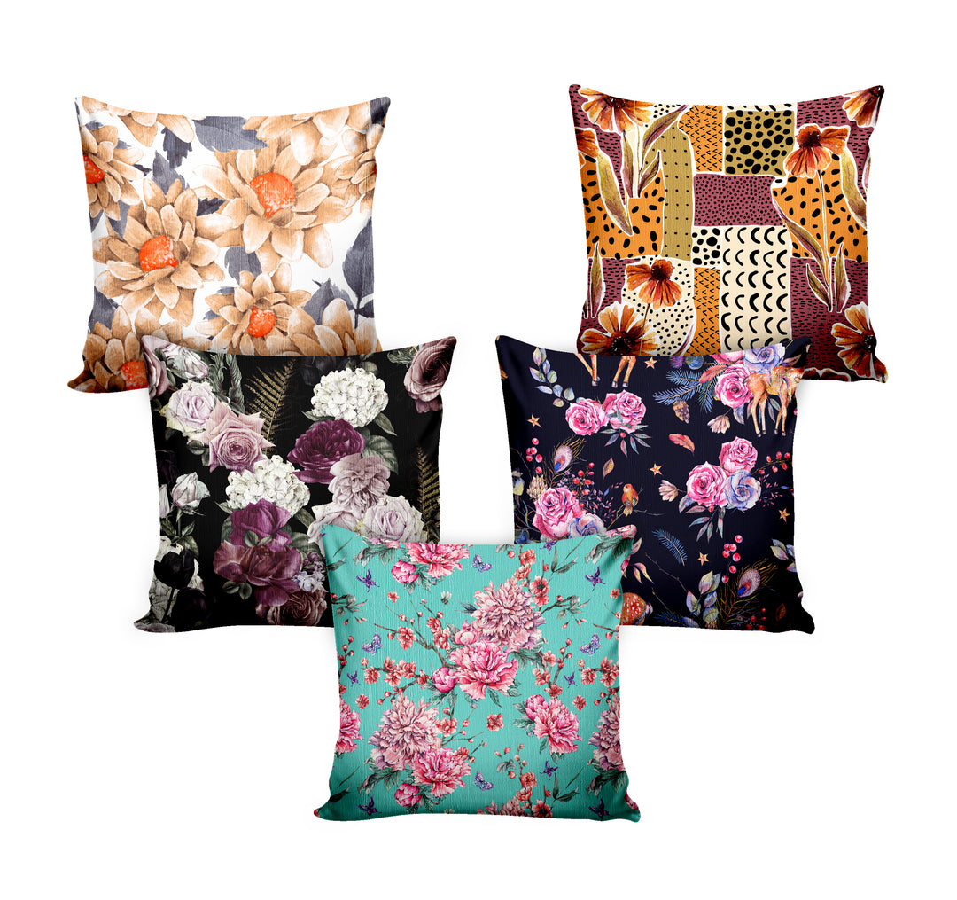 Ultimate Trends Floral Digital Printed Cushion Cover