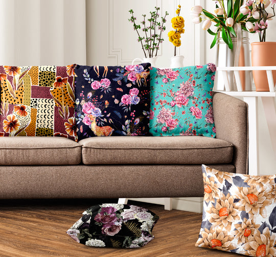 Ultimate Trends Floral Digital Printed Cushion Cover