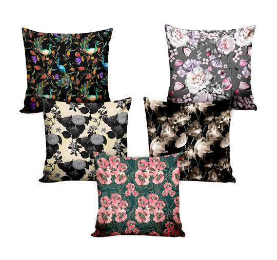 Ultimate Trends Floral Digital Printed Cushion Cover