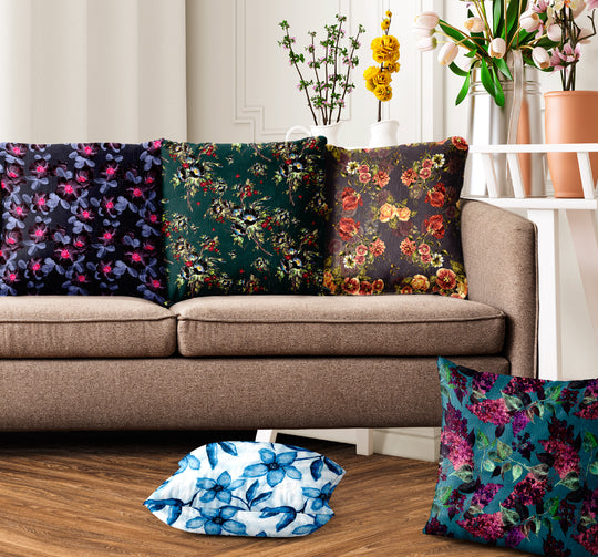 Ultimate Trends Floral Digital Printed Cushion Cover