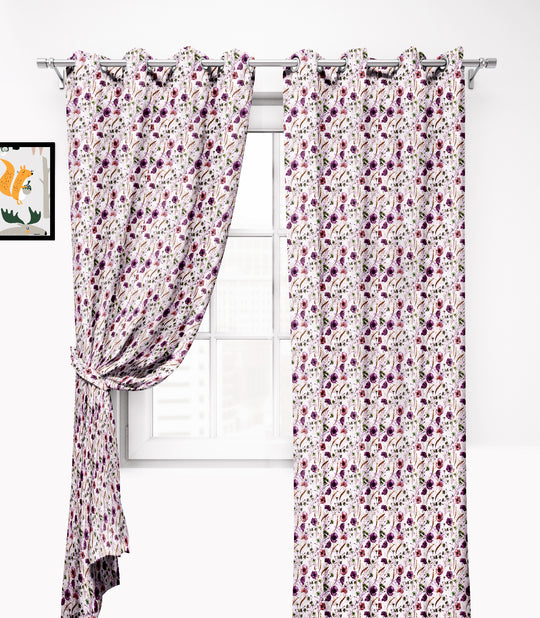 Ultimate Trends Premium Polyester Fancy Floral Curtain For Home Décor Wine Color, 1 Piece