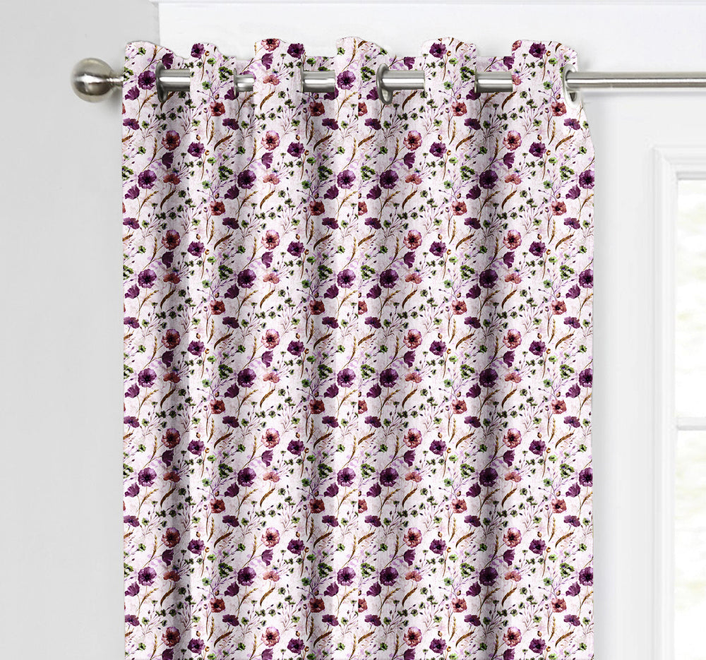 Ultimate Trends Premium Polyester Fancy Floral Curtain For Home Décor Wine Color, 1 Piece