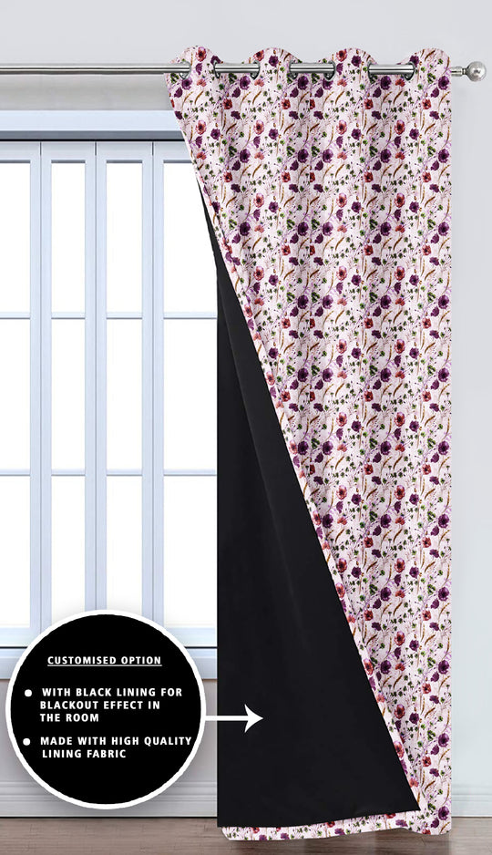 Ultimate Trends Premium Polyester Fancy Floral Curtain For Home Décor Wine Color, 1 Piece