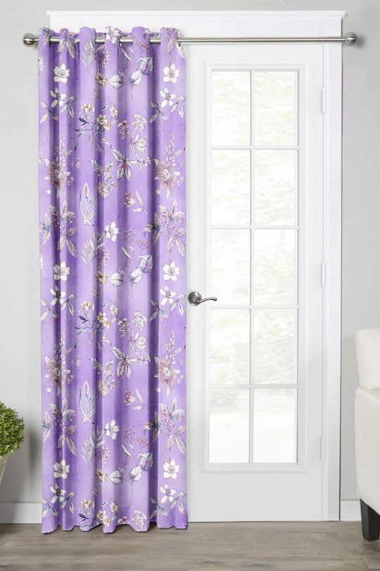 Ultimate Trends Premium Polyester Fancy Floral Curtain For Home Décor Violet Color, 1 Piece