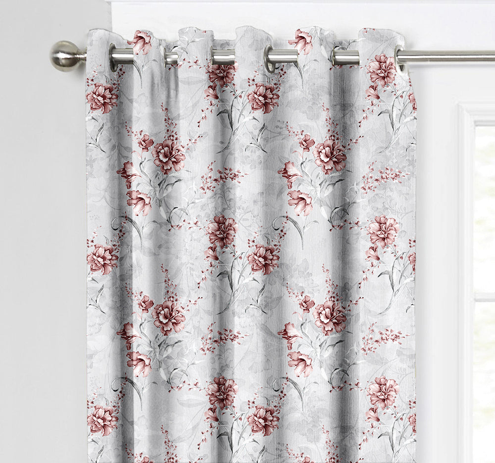 Ultimate Trends Premium Polyester Fancy Floral Curtain For Home Décor Grey Color, 1 Piece