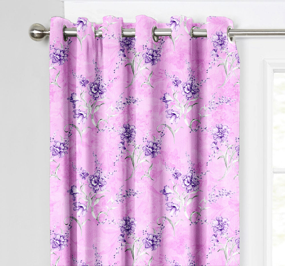 Ultimate Trends Premium Polyester Fancy Floral Curtain For Home Décor Light Purple Color, 1 Piece