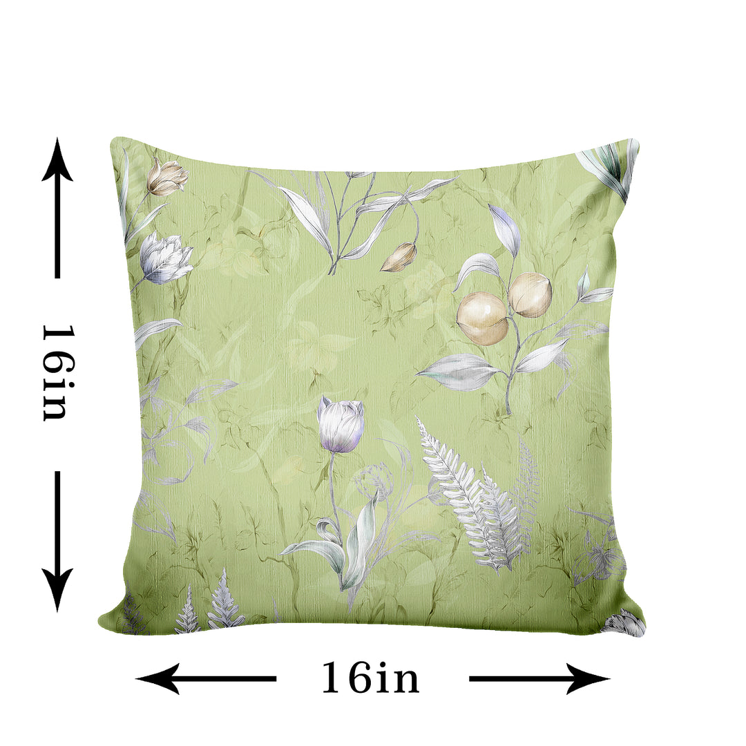 Ultimate Trends Fancy Floral Digital Printed Cushion Cover, 16 Inch X 16 Inch, Set of 5 - Multi Color