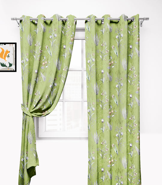 Ultimate Trends Premium Polyester Fancy Floral Curtain For Home Pista Color, 1 Piece