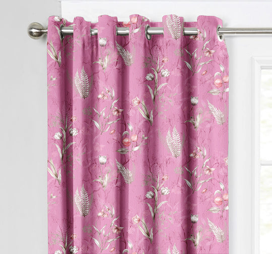 Ultimate Trends Premium Polyester Fancy Floral Curtain For Home Pink Color, 1 Piece