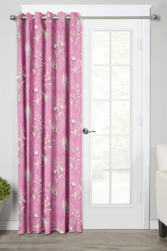 Ultimate Trends Premium Polyester Fancy Floral Curtain For Home Pink Color, 1 Piece