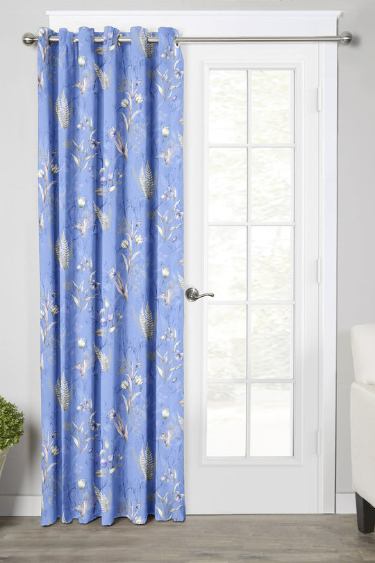 Ultimate Trends Premium Polyester Fancy Floral Curtain For Home Décor Blue Color, 1 Piece