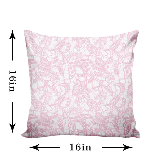 Ultimate Trends Digital Textured Printed Cushion Cover, 16 Inch X 16 Inch, Set of 5 - Peach Color