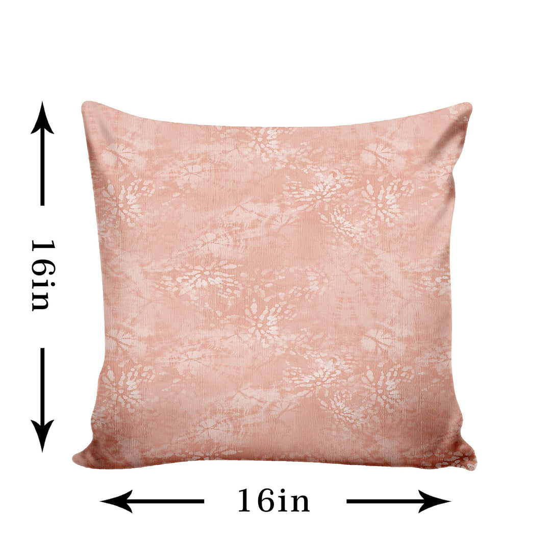 Ultimate Trends Digital Textured Printed Cushion Cover, 16 Inch X 16 Inch, Set of 5 - Peach Color