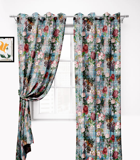 Ultimate Trends Premium Polyester Floral Curtain For Home Décor Multi Color, 1 Piece