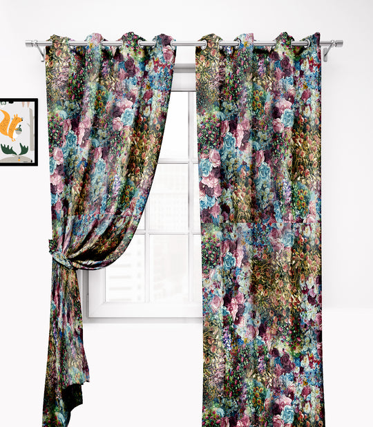 Ultimate Trends Premium Polyester Floral Curtain For Home Décor Multi Color, 1 Piece