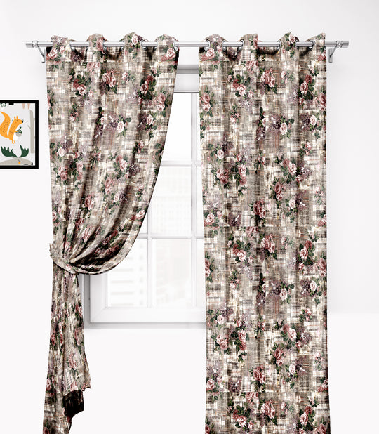 Ultimate Trends Premium Polyester Floral Curtain For Home Décor Multi Color, 1 Piece