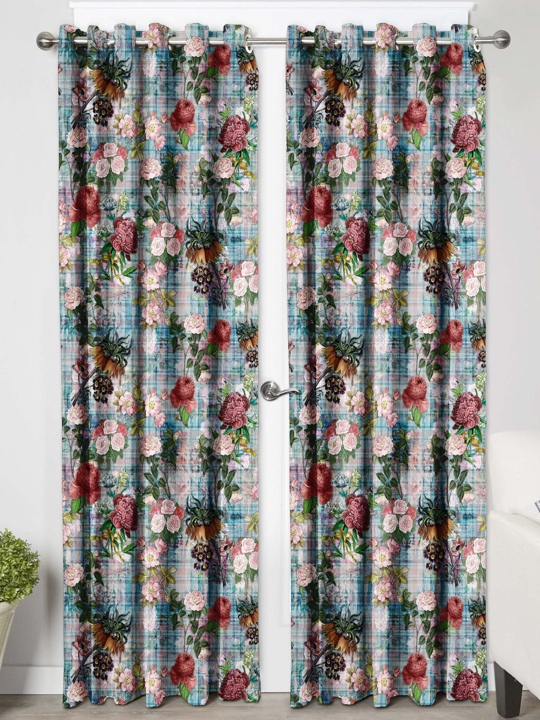 Ultimate Trends Premium Polyester Floral Curtain For Home Décor Multi Color, 1 Piece