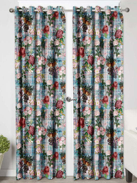 Ultimate Trends Premium Polyester Floral Curtain For Home Décor Multi Color, 1 Piece