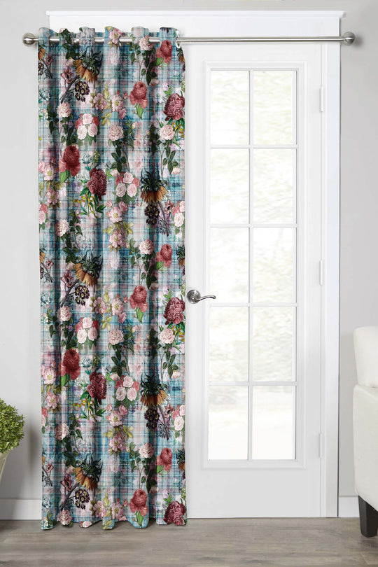 Ultimate Trends Premium Polyester Floral Curtain For Home Décor Multi Color, 1 Piece