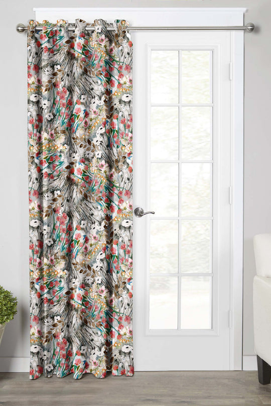 Ultimate Trends Premium Polyester Floral Curtain For Home Décor Multi Color, 1 Piece