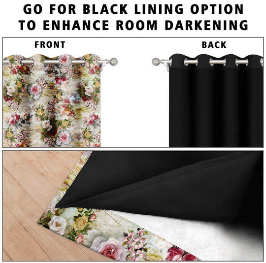 Ultimate Trends Premium Polyester Floral Curtain For Home Décor Multi Color, 1 Piece