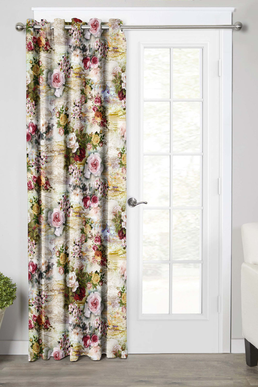 Ultimate Trends Premium Polyester Floral Curtain For Home Décor Multi Color, 1 Piece