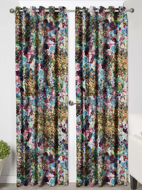 Ultimate Trends Premium Polyester Floral Curtain For Home Décor Multi Color, 1 Piece