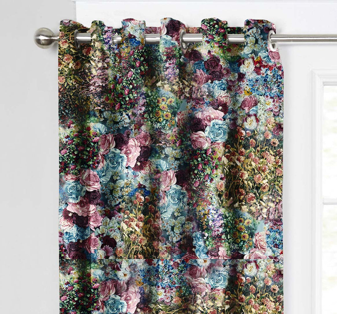 Ultimate Trends Premium Polyester Floral Curtain For Home Décor Multi Color, 1 Piece