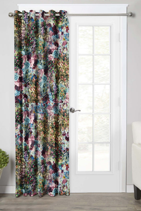 Ultimate Trends Premium Polyester Floral Curtain For Home Décor Multi Color, 1 Piece