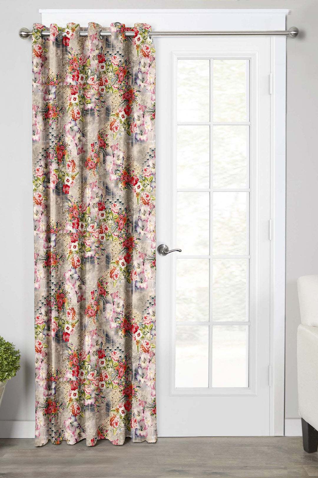 Ultimate Trends Premium Polyester Floral Curtain For Home Décor Multi Color, 1 Piece