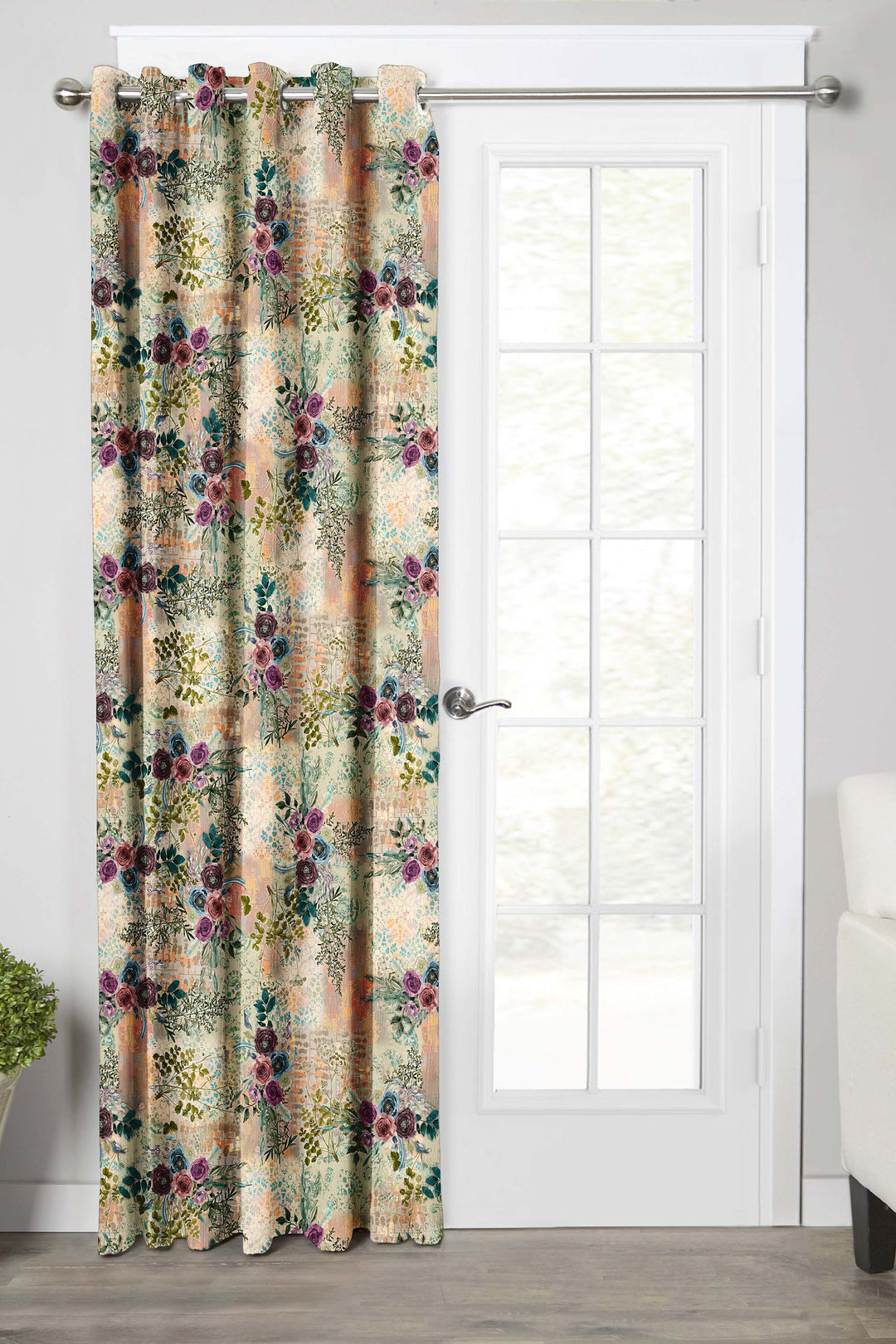 Ultimate Trends Premium Polyester Floral Curtain For Home Décor Multi Color, 1 Piece