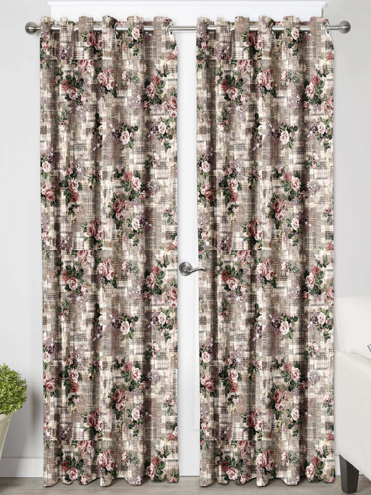 Ultimate Trends Premium Polyester Floral Curtain For Home Décor Multi Color, 1 Piece