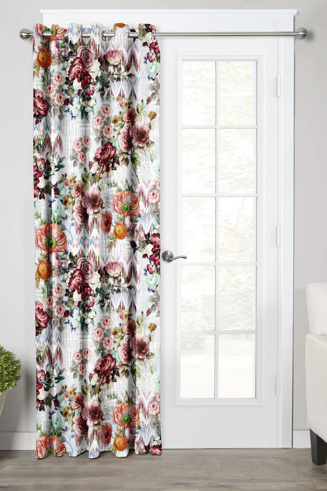 Ultimate Trends Premium Polyester Floral Curtain For Home Décor Multi Color, 1 Piece