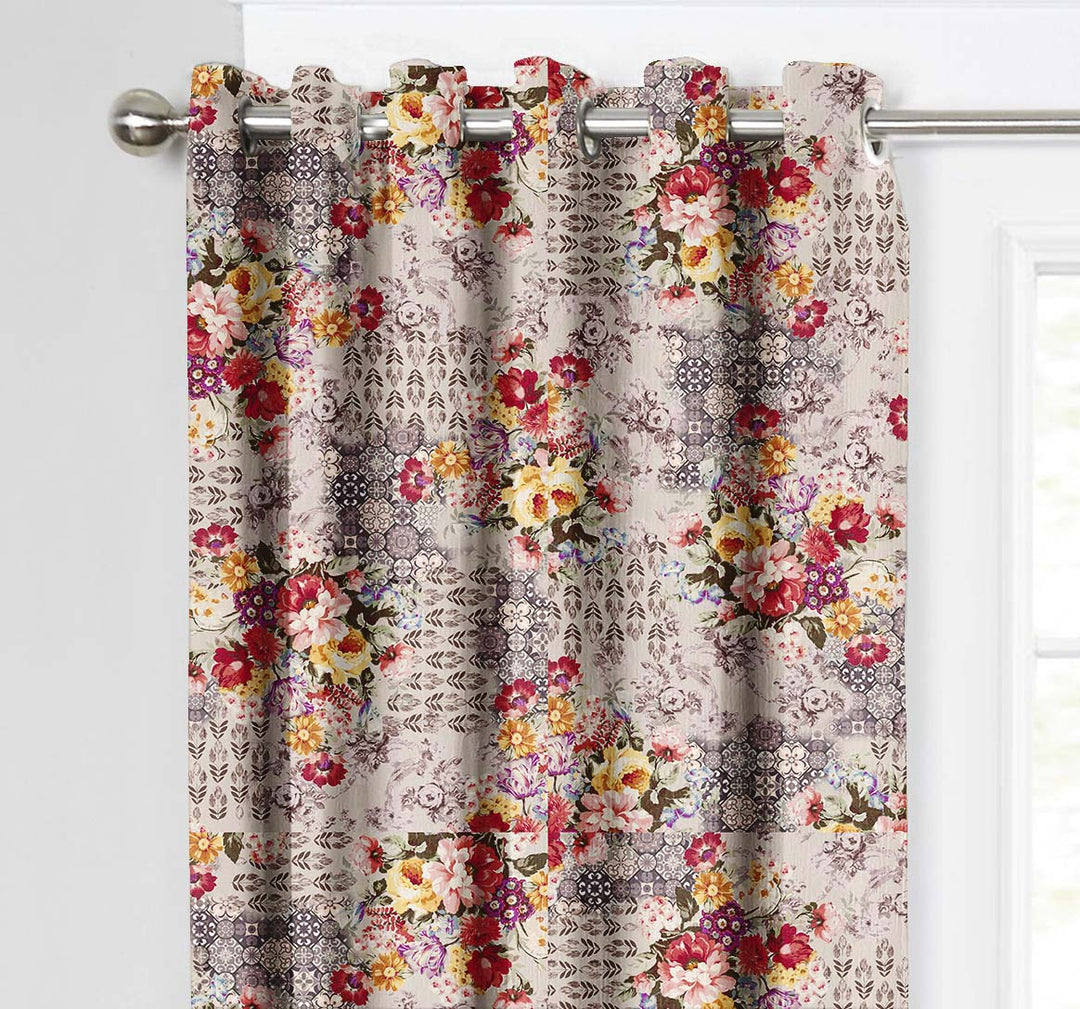 Ultimate Trends Premium Polyester Floral Curtain For Home Décor Multi Color, 1 Piece