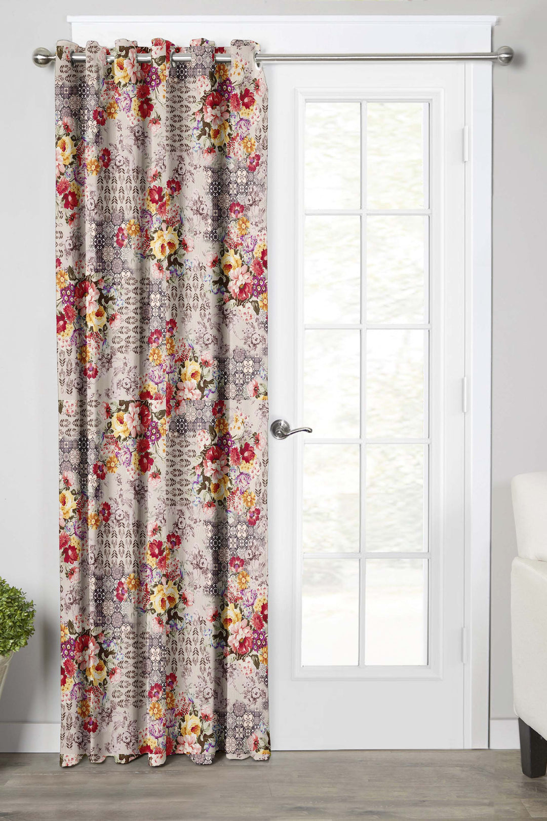 Ultimate Trends Premium Polyester Floral Curtain For Home Décor Multi Color, 1 Piece