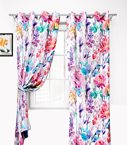 Ultimate Trends Premium Polyester Fancy Floral Curtain For Home Décor Multi Color, 1 Piece