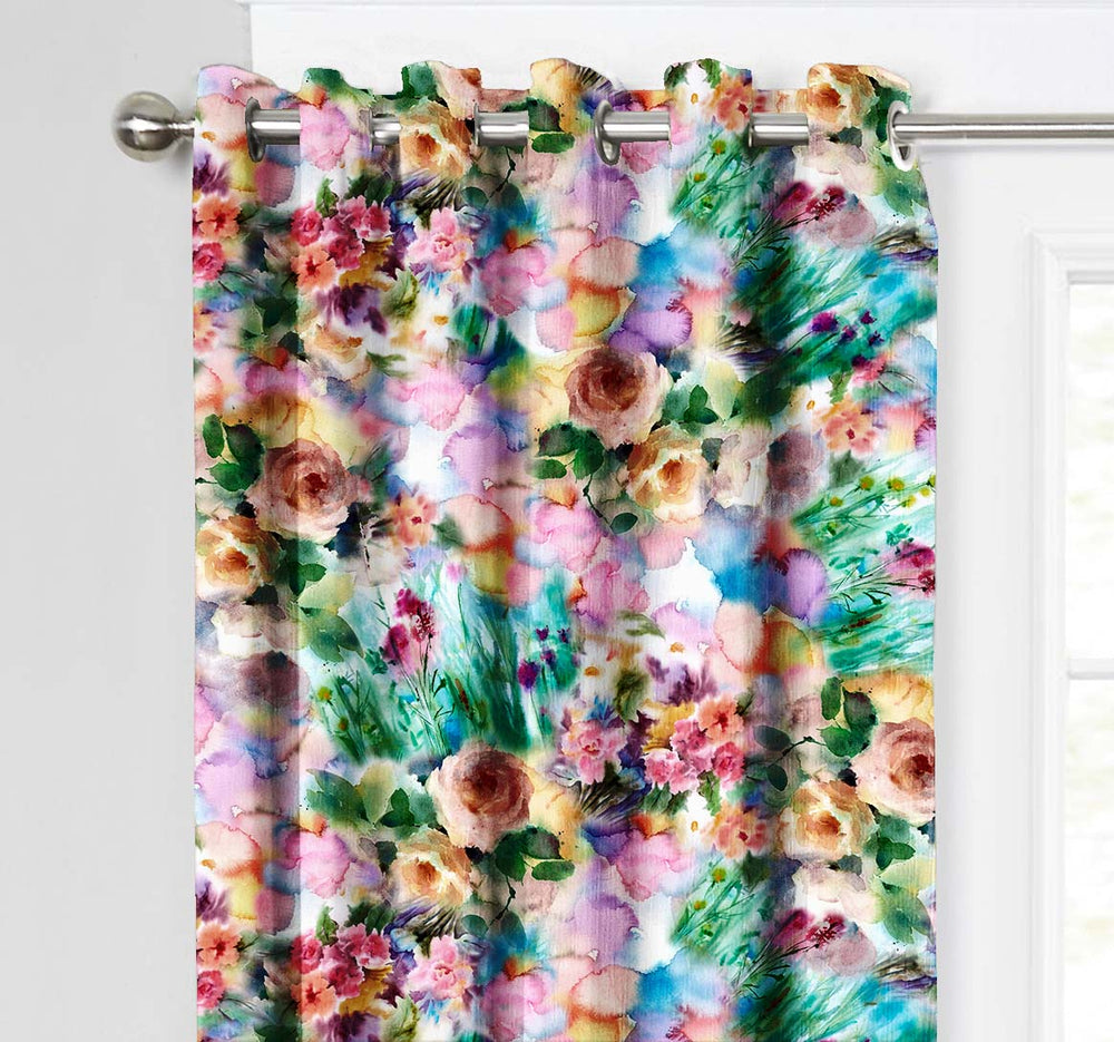 Ultimate Trends Premium Polyester Fancy Floral Curtain For Home Décor Multi Color, 1 Piece