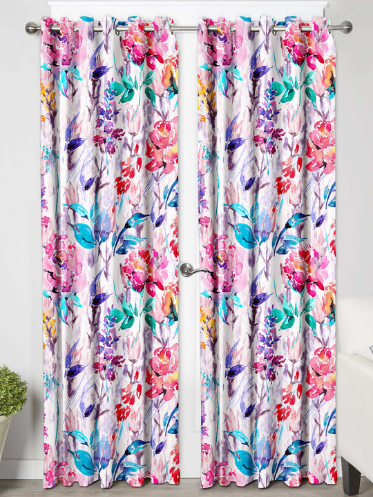 Ultimate Trends Premium Polyester Fancy Floral Curtain For Home Décor Multi Color, 1 Piece