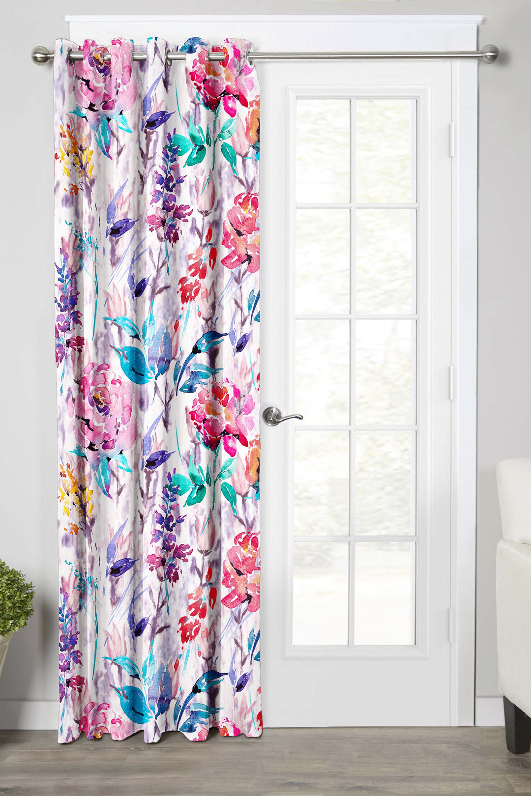 Ultimate Trends Premium Polyester Fancy Floral Curtain For Home Décor Multi Color, 1 Piece