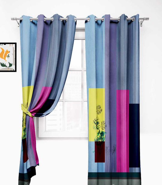 Ultimate Trends Premium Polyester Modern Curtain For Home Décor Multi Color , 1 Piece