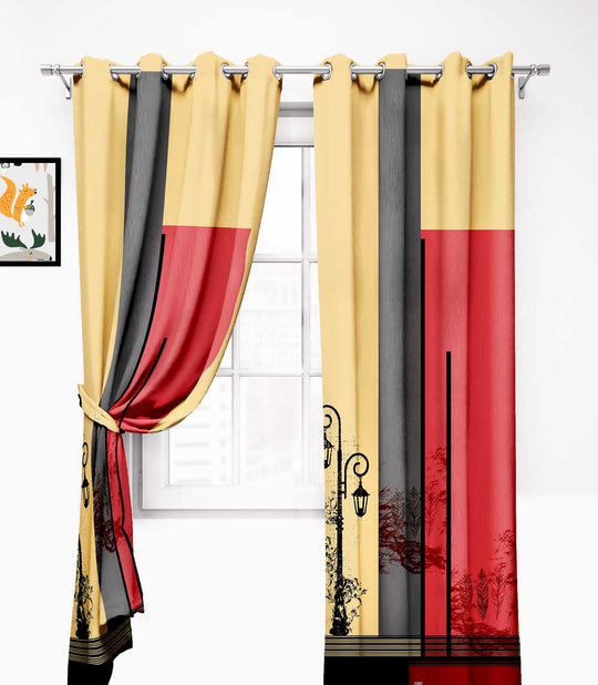 Ultimate Trends Premium Polyester Modern Curtain For Home Décor Multi color, 1 Piece