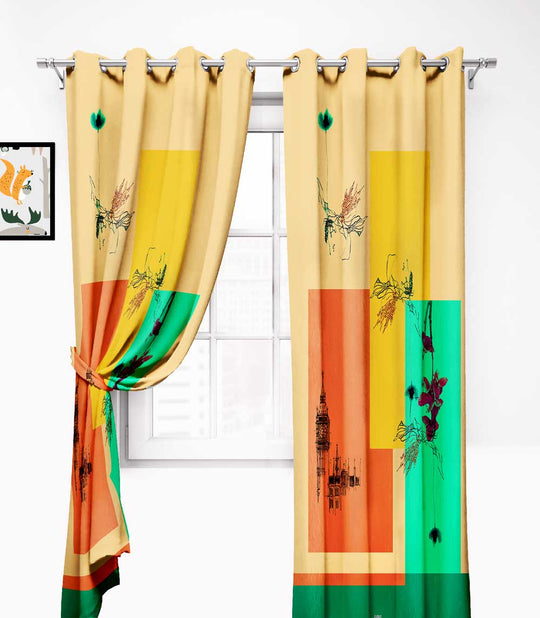 Ultimate Trends Premium Polyester Modern Curtain For Home Décor Multi Color , 1 Piece