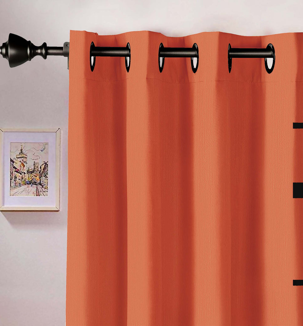 Ultimate Trends Premium Polyester Modern Curtain For Home Décor Orange and Mustered Yellow Color , 1 Piece