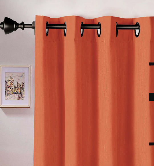 Ultimate Trends Premium Polyester Modern Curtain For Home Décor Orange and Mustered Yellow Color , 1 Piece